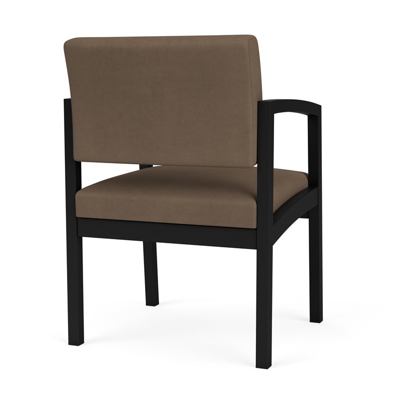 Lenox Steel Reception Waiting Room Healthcare Guest Chair / Black Steel / Brown