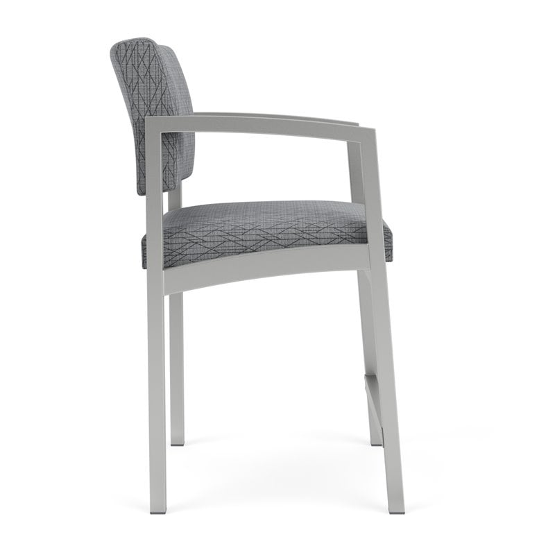 Lenox Steel Reception Waiting Room Healthcare Hip Chair / Silver Steel / Gray