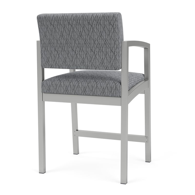 Lenox Steel Reception Waiting Room Healthcare Hip Chair / Silver Steel / Gray