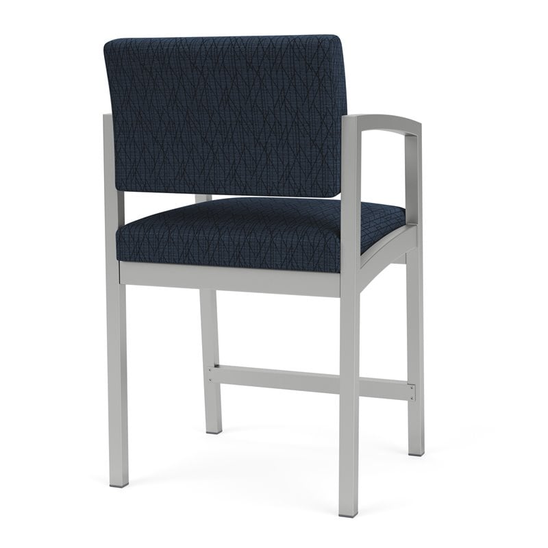 Lenox Steel Reception Waiting Room Healthcare Hip Chair / Silver Steel / Blue