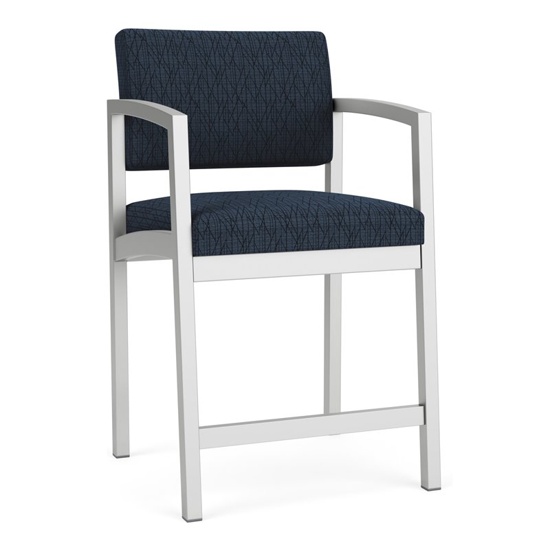 Lenox Steel Reception Waiting Room Healthcare Hip Chair / Silver Steel / Blue