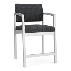 Lenox Steel Reception Waiting Room Hip Chair / Silver Steel / Dark Gray