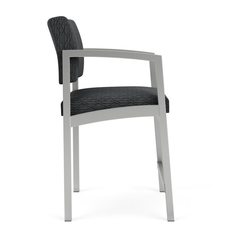 Lenox Steel Reception Waiting Room Hip Chair / Silver Steel / Dark Gray