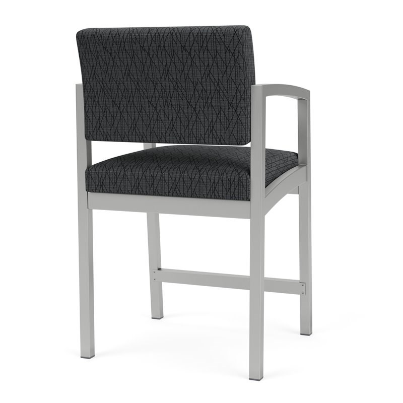 Lenox Steel Reception Waiting Room Hip Chair / Silver Steel / Dark Gray