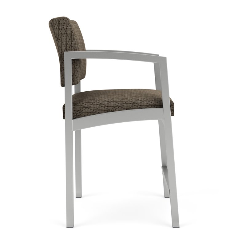 Lenox Steel Reception Waiting Room Healthcare Hip Chair / Silver Steel / Brown