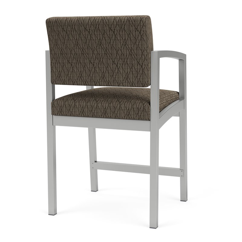 Lenox Steel Reception Waiting Room Healthcare Hip Chair / Silver Steel / Brown