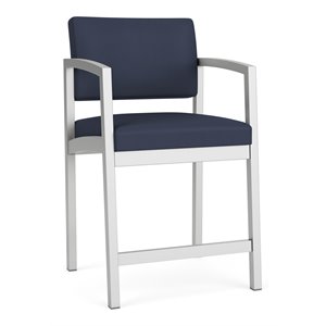 Lenox Steel Reception Waiting Room Healthcare Hip Chair / Silver Steel / Blue