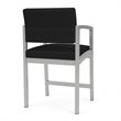 Lenox Steel Reception Waiting Room Healthcare Hip Chair / Silver Steel / Black
