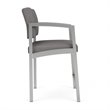 Lenox Steel Reception Waiting Room Hip Chair / Silver Steel / Light Gray