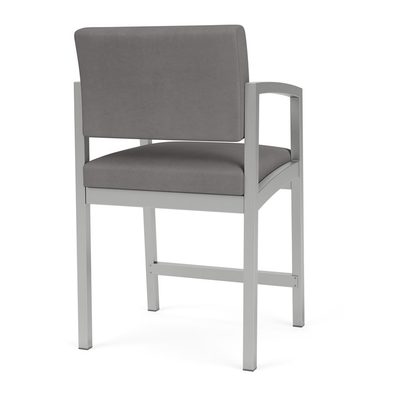Lenox Steel Reception Waiting Room Hip Chair / Silver Steel / Light Gray