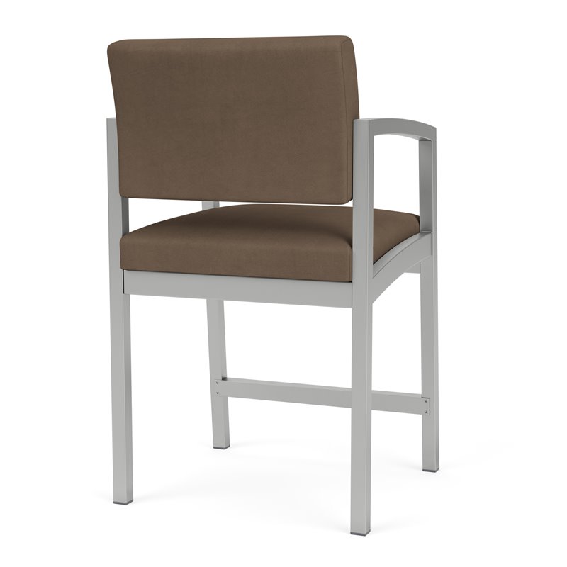 Lenox Steel Reception Waiting Room Healthcare Hip Chair / Silver Steel / Brown