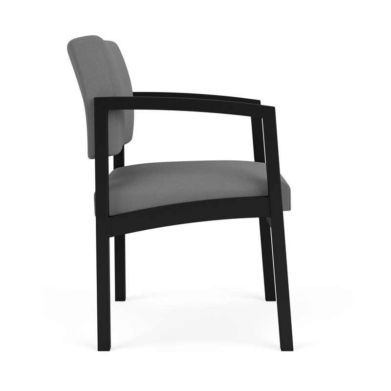 Lenox Steel Reception Waiting Room Guest Chair / Black Steel / Light Gray