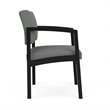 Lenox Steel Reception Waiting Room Guest Chair / Black Steel / Light Gray