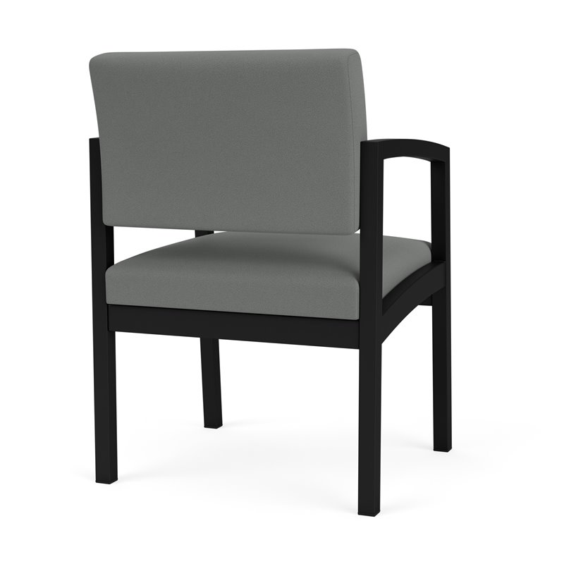Lenox Steel Reception Waiting Room Guest Chair / Black Steel / Light Gray