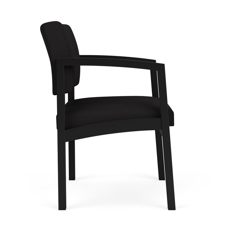 Lenox Steel Reception Waiting Room Healthcare Guest Chair / Black Steel / Black