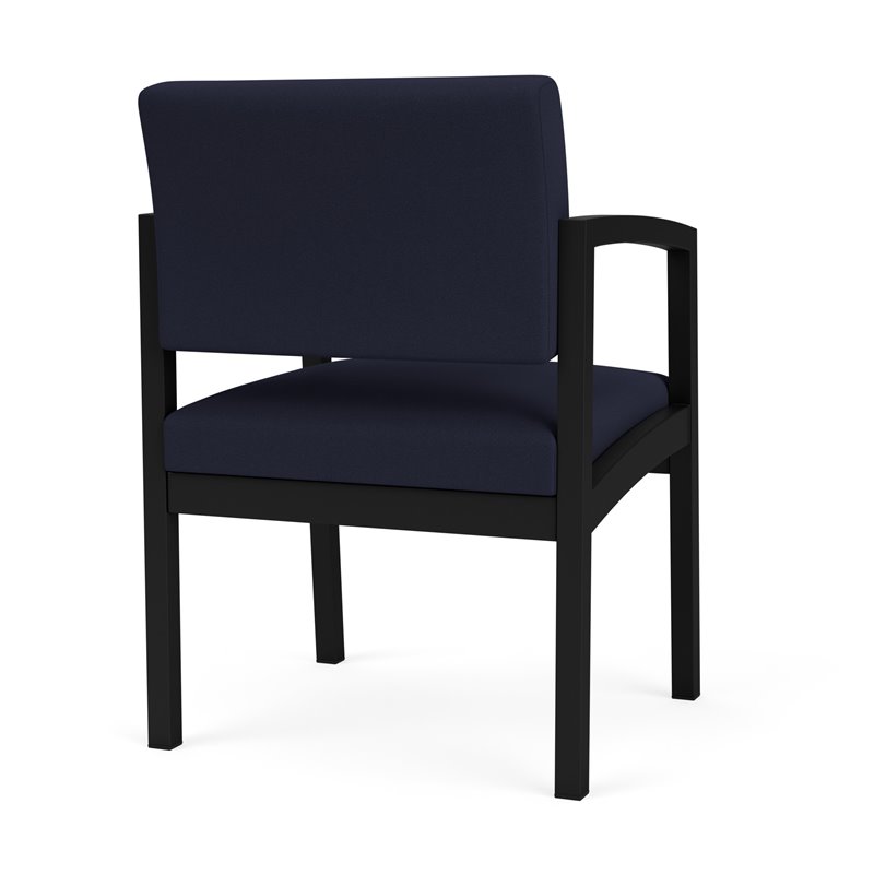 Lenox Steel Reception Waiting Room Guest Chair / Black Steel / Navy Blue