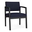 Lenox Steel Reception Waiting Room Guest Chair / Black Steel / Navy Blue