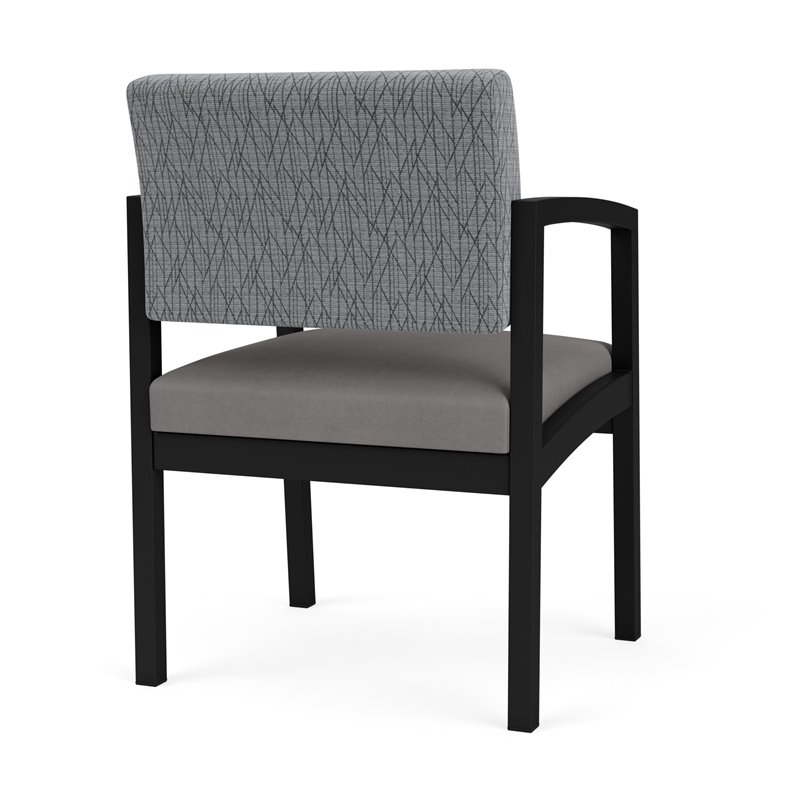 Lenox Steel Reception Waiting Room Guest Chair / Black Steel / Gray / Gray
