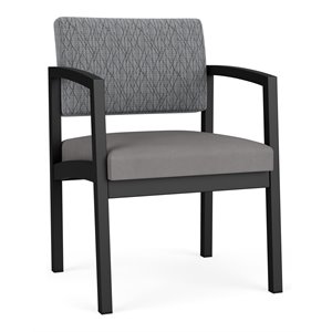Lenox Steel Reception Waiting Room Guest Chair / Black Steel / Gray / Gray
