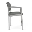Lenox Steel Reception Waiting Room Hip Chair / Silver Steel / Light Gray