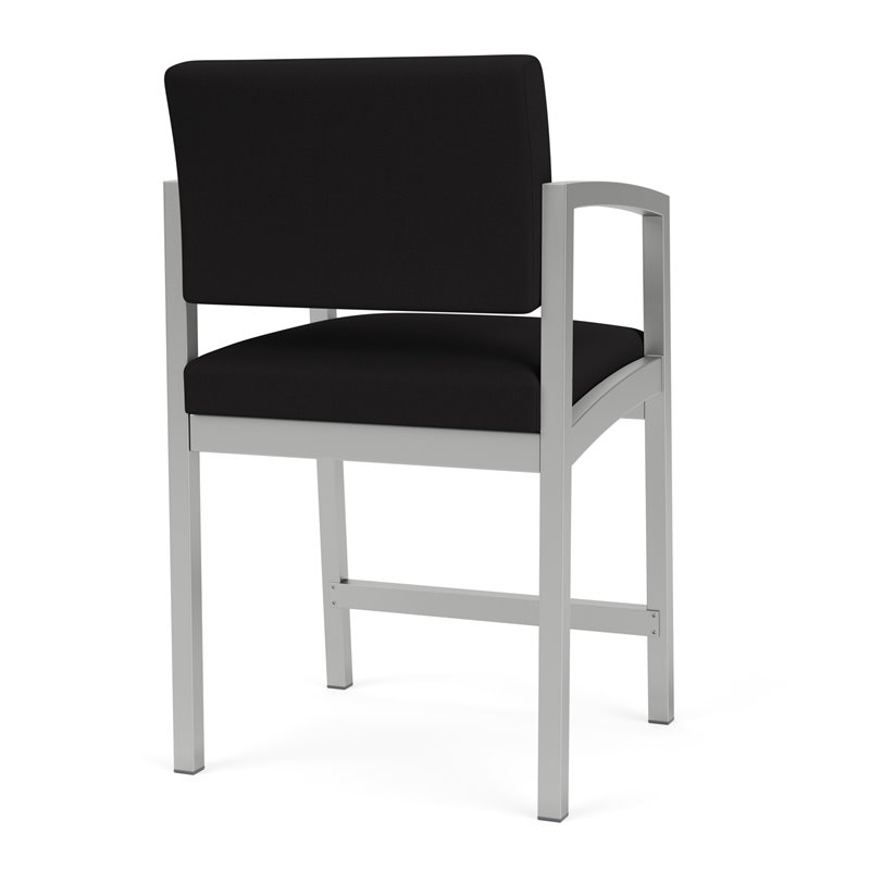 Lenox Steel Reception Waiting Room Healthcare Hip Chair / Silver Steel / Black