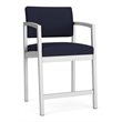 Lenox Steel Reception Waiting Room Hip Chair / Silver Steel / Navy Blue