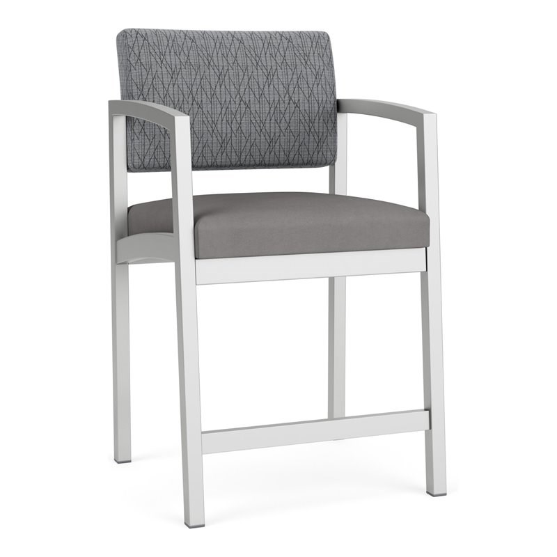 Lenox Steel Reception Waiting Room Hip Chair / Silver Steel / Gray / Gray