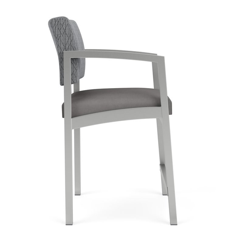 Lenox Steel Reception Waiting Room Hip Chair / Silver Steel / Gray / Gray