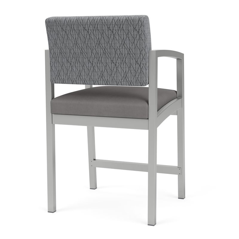 Lenox Steel Reception Waiting Room Hip Chair / Silver Steel / Gray / Gray