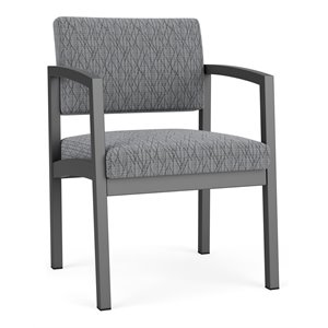 lesro lenox steel modern fabric guest chair in charcoal/adler gray flannel