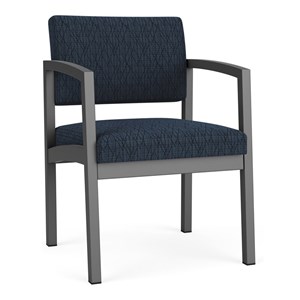 Lenox Steel Reception Waiting Room Guest Chair / Charcoal Steel / Blue
