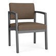 Lenox Steel Reception Waiting Room Guest Chair / Charcoal Steel / Brown