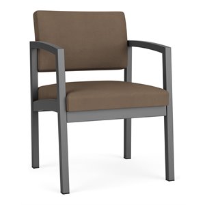 lesro lenox steel modern polyurethane guest chair in charcoal/castillo quarry