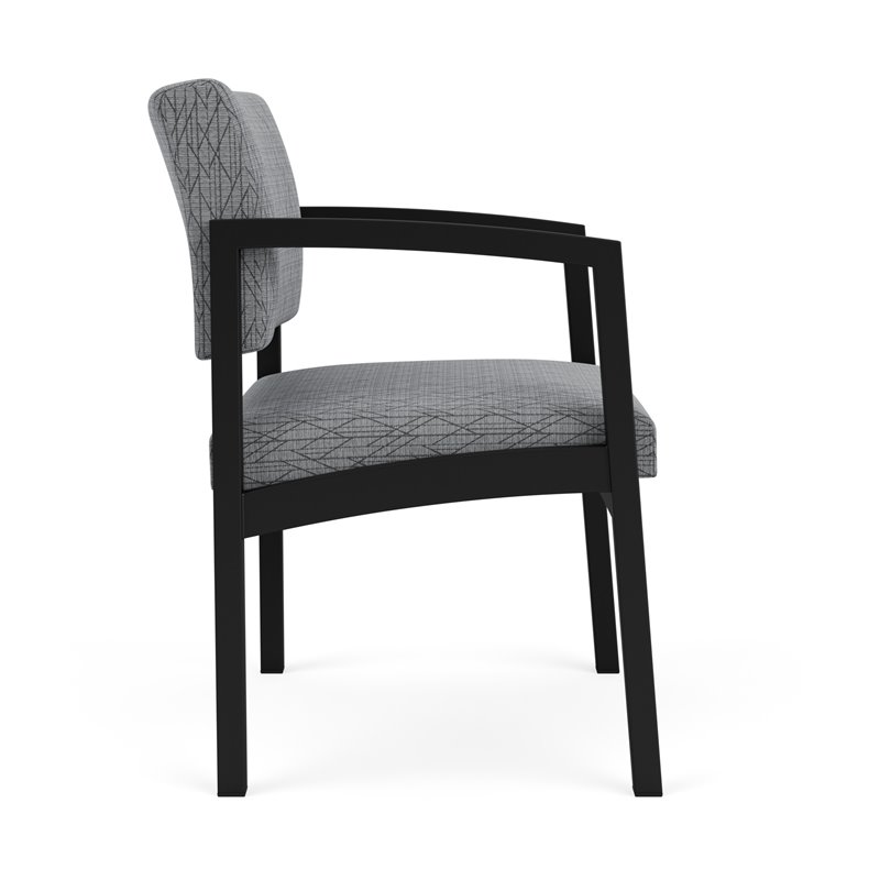 Lenox Steel Reception Waiting Oversize Guest Chair / Black Steel / Gray