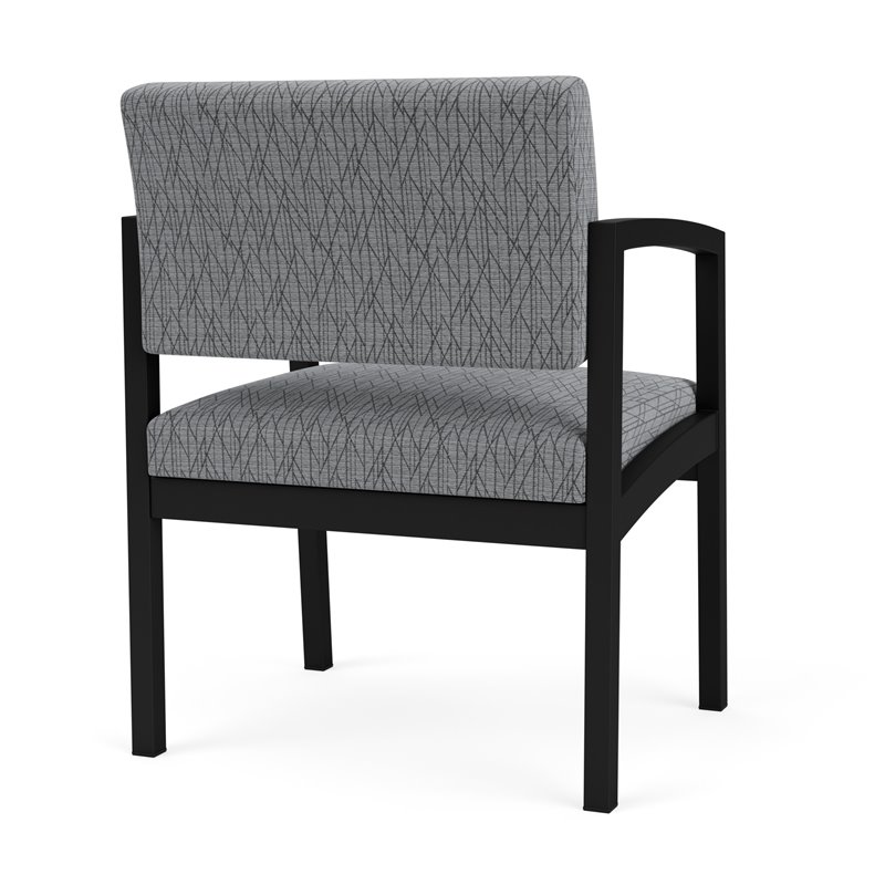 Lenox Steel Reception Waiting Oversize Guest Chair / Black Steel / Gray