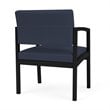 Lenox Steel Reception Waiting Oversize Guest Chair / Black Steel / Blue