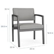 Lenox Steel Reception Waiting Oversize Guest Chair / Black Steel / Blue