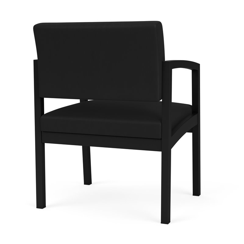 Lenox Steel Reception Waiting Oversize Guest Chair / Black Steel / Black