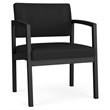 Lenox Steel Reception Waiting Oversize Guest Chair / Black Steel / Black