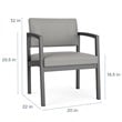 Lenox Steel Reception Waiting Oversize Guest Chair / Black Steel / Light Gray