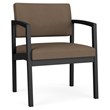 Lenox Steel Reception Waiting Oversize Guest Chair / Black Steel / Brown