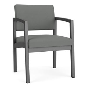 Lenox Steel Reception Waiting Guest Chair / Charcoal Steel / Light Gray
