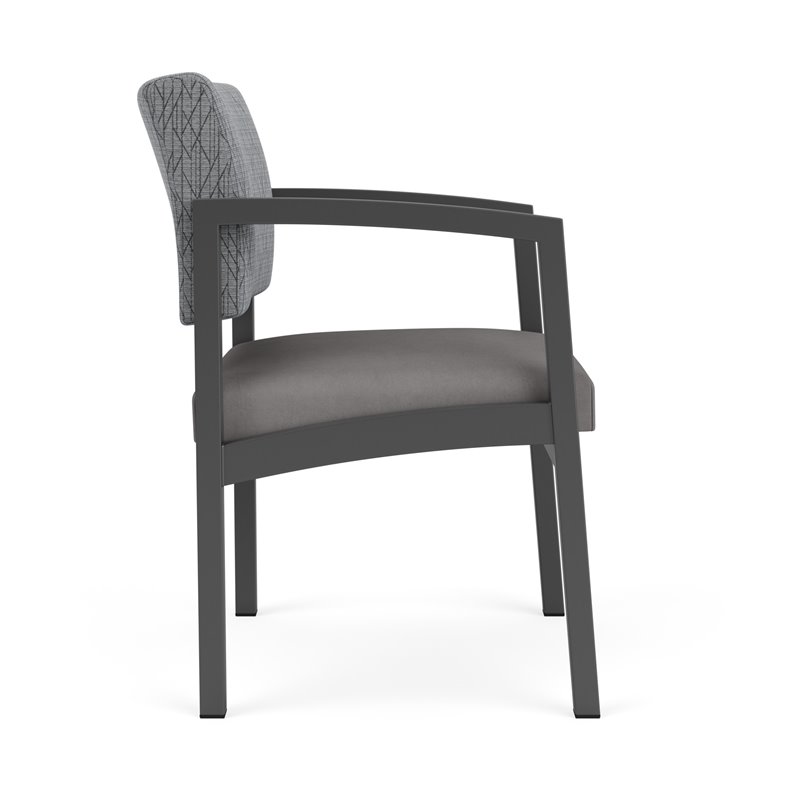Lesro Lenox Steel Fabric Guest Chair -Charcoal/Adler Gray Flannel/Castillo Metal