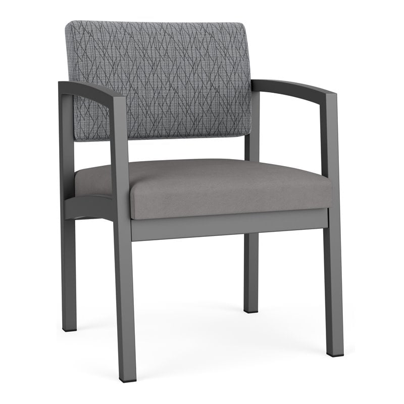 Lesro Lenox Steel Fabric Guest Chair -Charcoal/Adler Gray Flannel/Castillo Metal