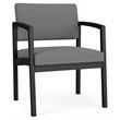 Lenox Steel Reception Waiting Oversize Guest Chair / Black Steel / Light Gray