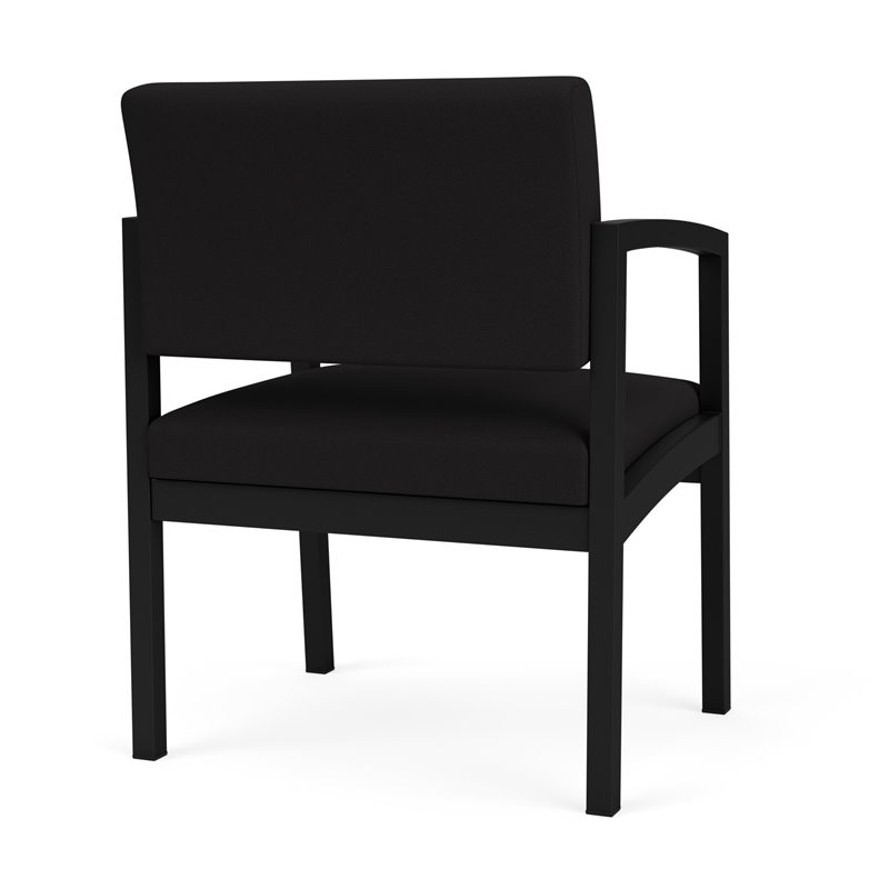 Lenox Steel Reception Waiting Oversize Guest Chair / Black Steel / Black