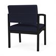 Lenox Steel Reception Waiting Oversize Guest Chair / Black Steel / Navy Blue