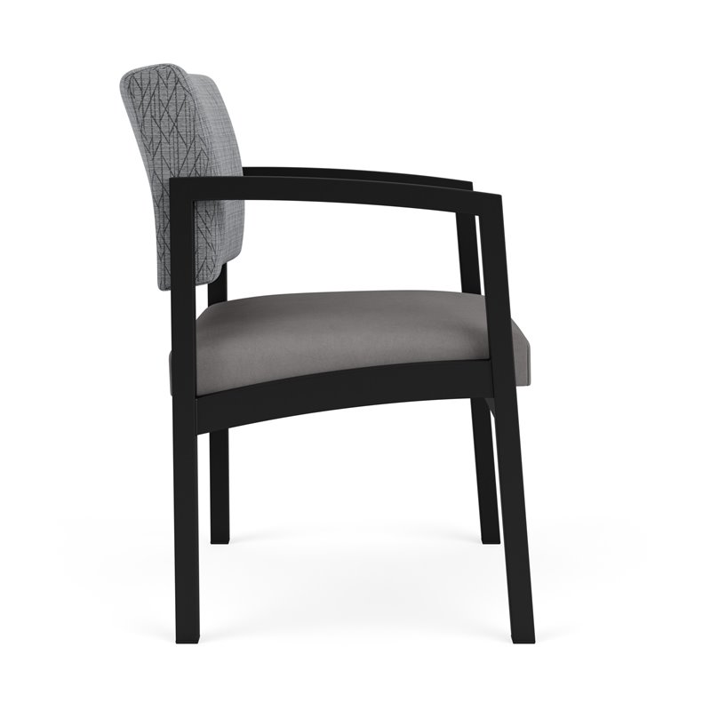 Lenox Steel Reception Waiting Oversize Guest Chair / Black Steel / Gray / Gray
