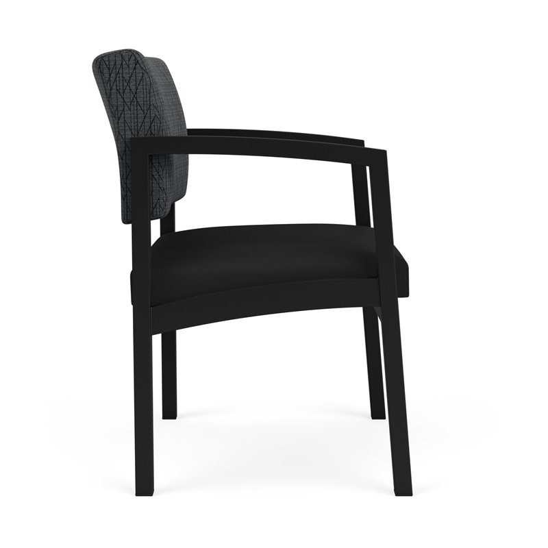Lenox Steel Reception Oversize Guest Chair / Black Steel / Dark Gray / Black
