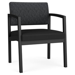 lesro lenox steel oversize guest chair in black/adler nocturnal/castillo black